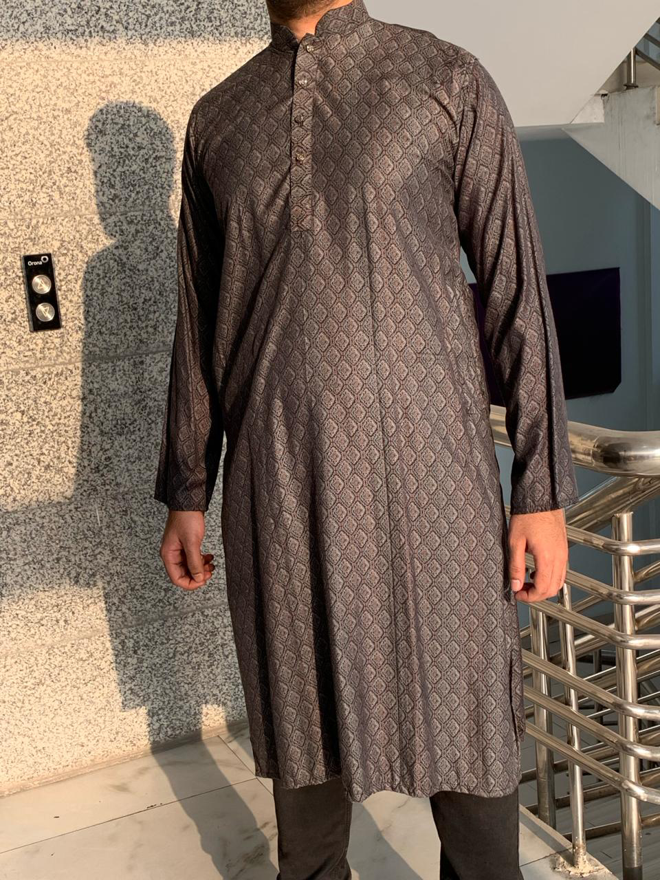 Long Sleeve Printed Punjabi