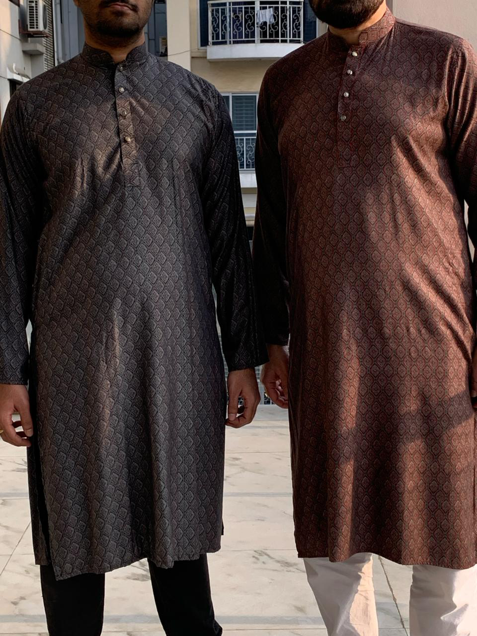 Long Sleeve Printed Punjabi