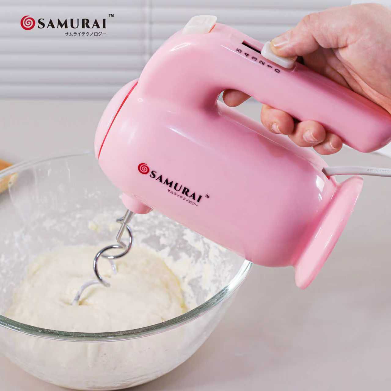 SAMURAI Electric Hand Mixer-----5 Speed Powerful Cake & Egg Beater Machine for Home Baking