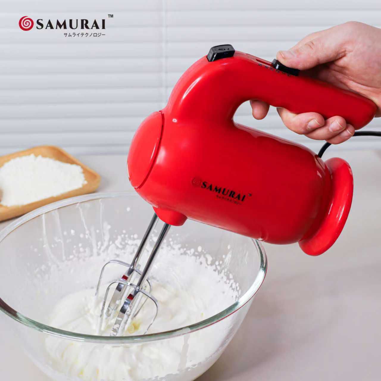 SAMURAI Electric Hand Mixer-----5 Speed Powerful Cake & Egg Beater Machine for Home Baking