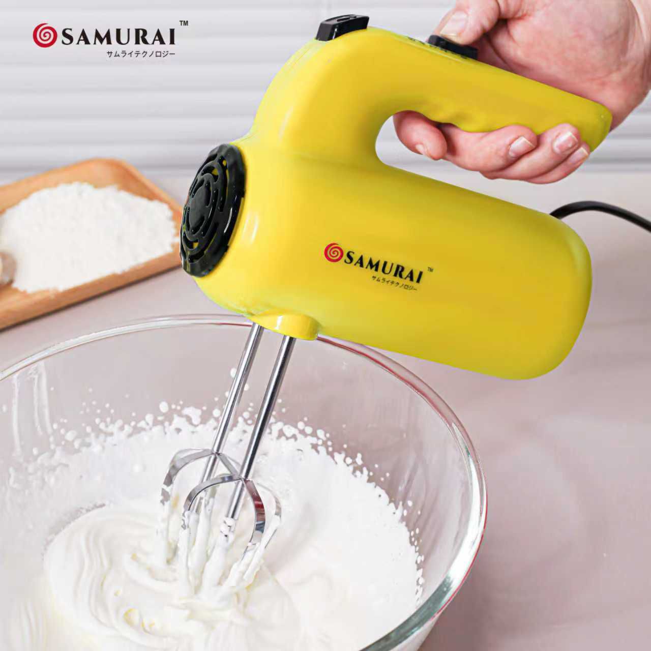 SAMURAI Electric Hand Mixer-----5 Speed Powerful Cake & Egg Beater Machine for Home Baking