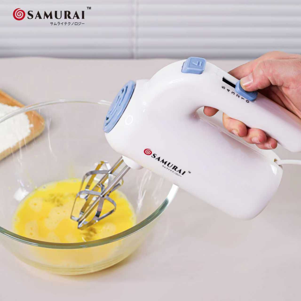 SAMURAI Electric Hand Mixer-----5 Speed Powerful Cake & Egg Beater Machine for Home Baking