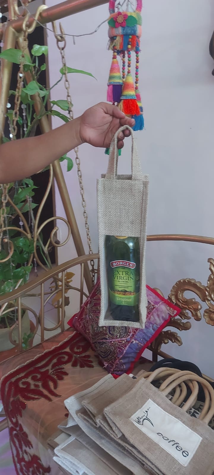 Single Piece Wine Jute Bag