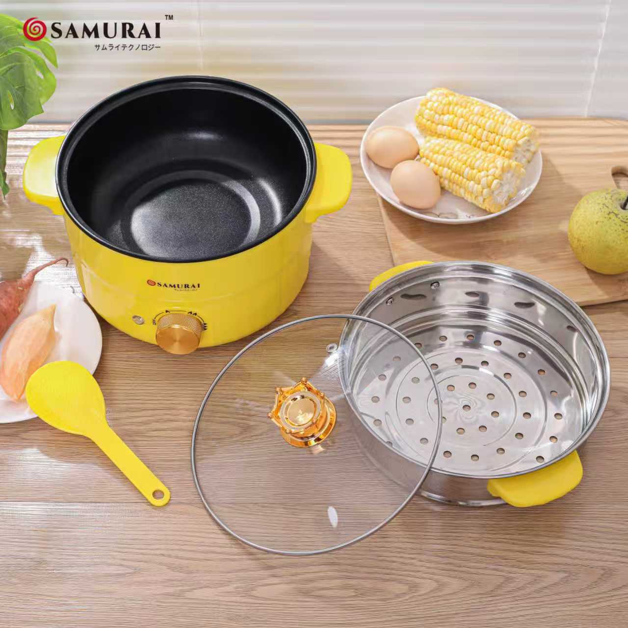 🍚 Samurai 2.8L Steel Steam Pot Rice Cooker – Elegant & Efficient Cooking Solution