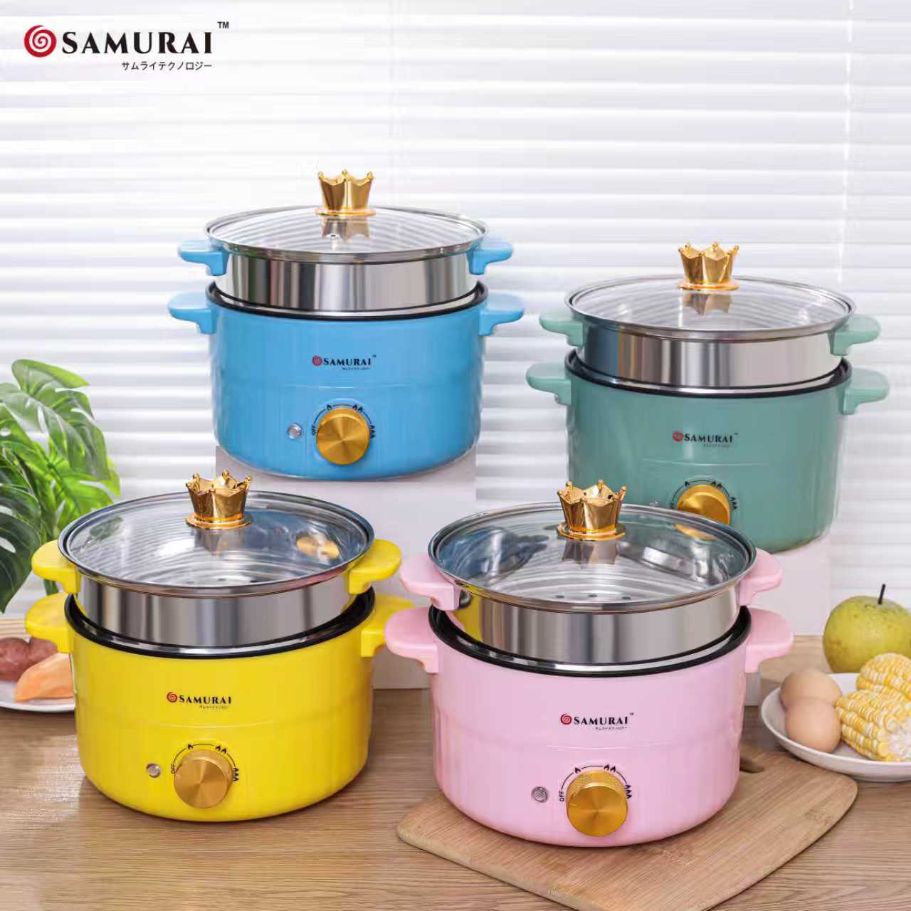 🍚 Samurai 2.8L Steel Steam Pot Rice Cooker – Elegant & Efficient Cooking Solution