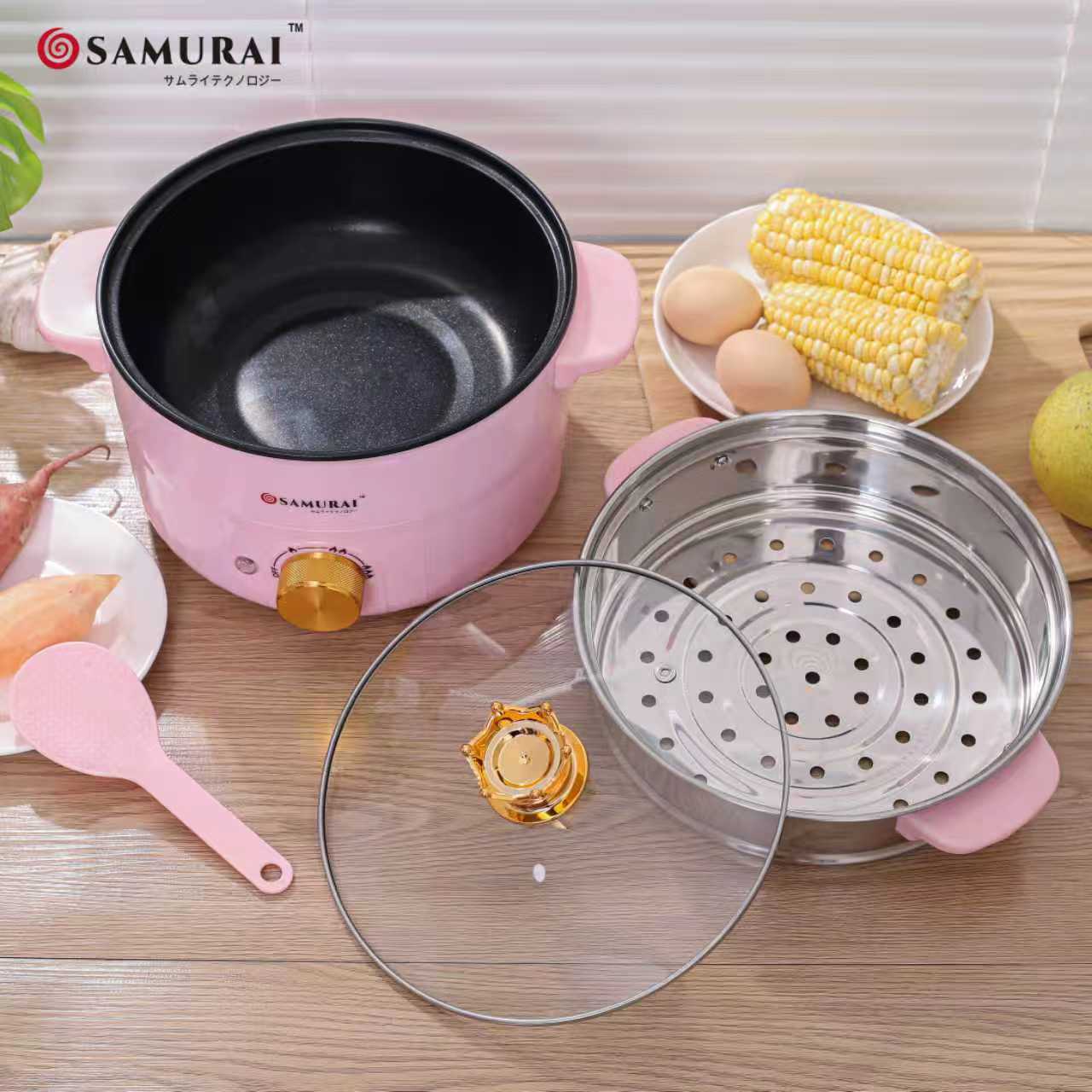 🍚 Samurai 2.8L Steel Steam Pot Rice Cooker – Elegant & Efficient Cooking Solution