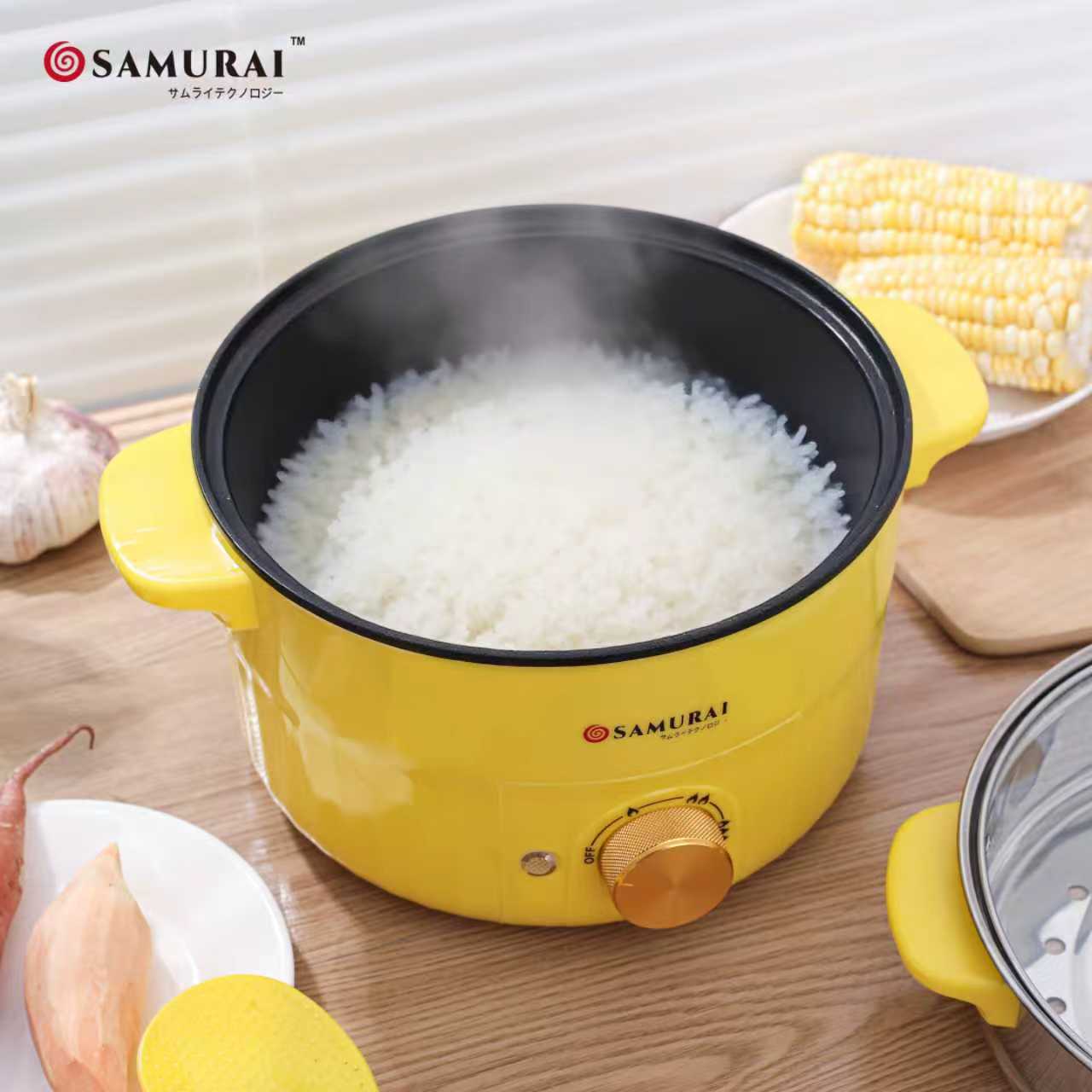 🍚 Samurai 2.8L Steel Steam Pot Rice Cooker – Elegant & Efficient Cooking Solution