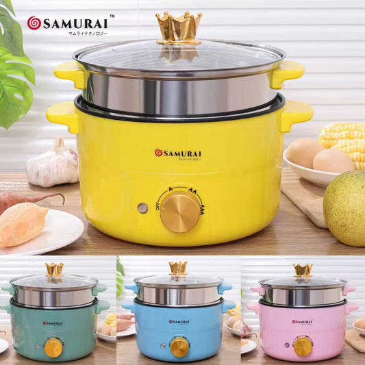 🍚 Samurai 2.8L Steel Steam Pot Rice Cooker – Elegant & Efficient Cooking Solution