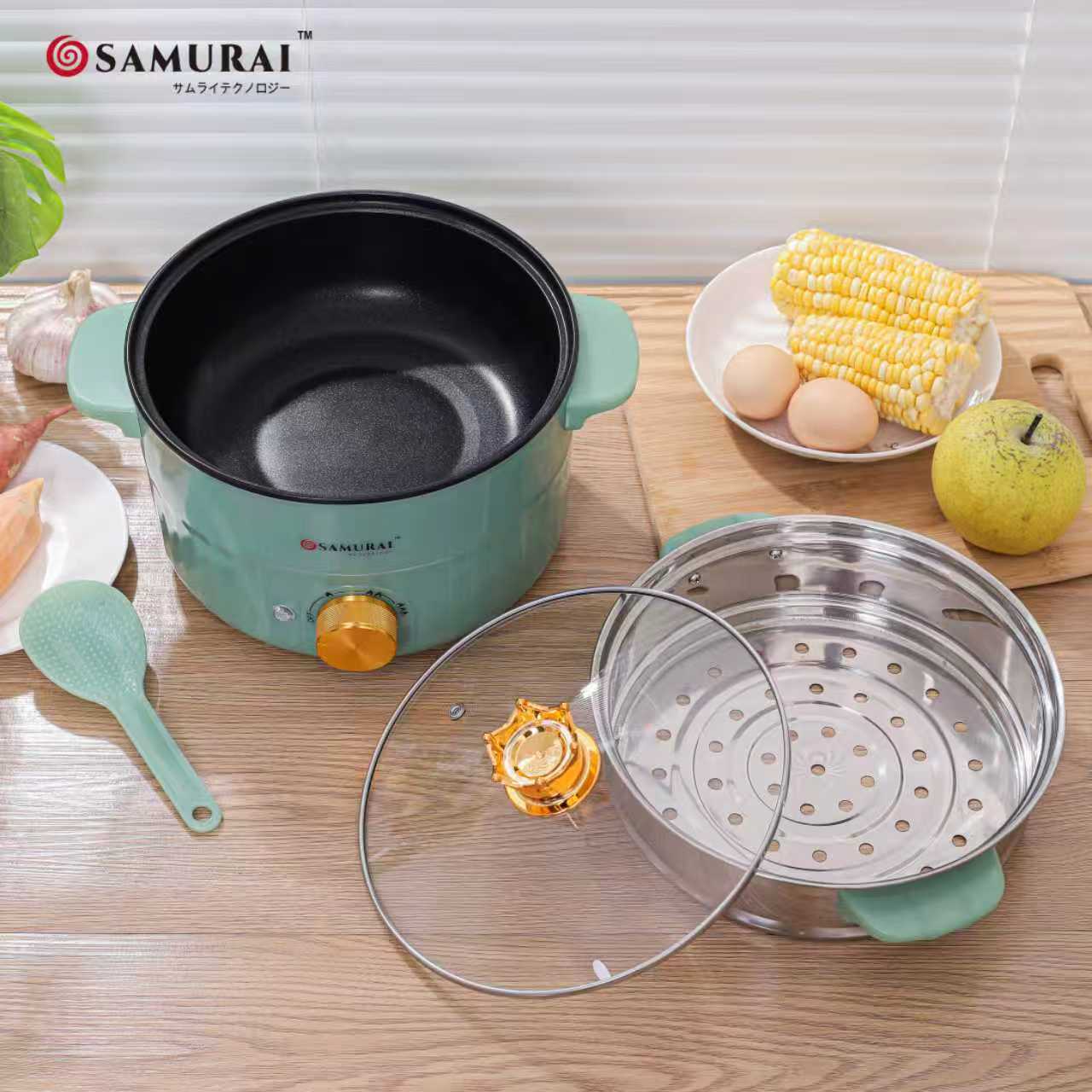 🍚 Samurai 2.8L Steel Steam Pot Rice Cooker – Elegant & Efficient Cooking Solution