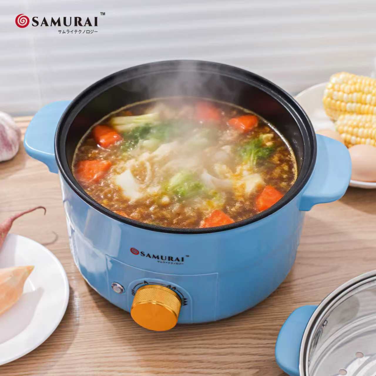 🍚 Samurai 2.8L Steel Steam Pot Rice Cooker – Elegant & Efficient Cooking Solution