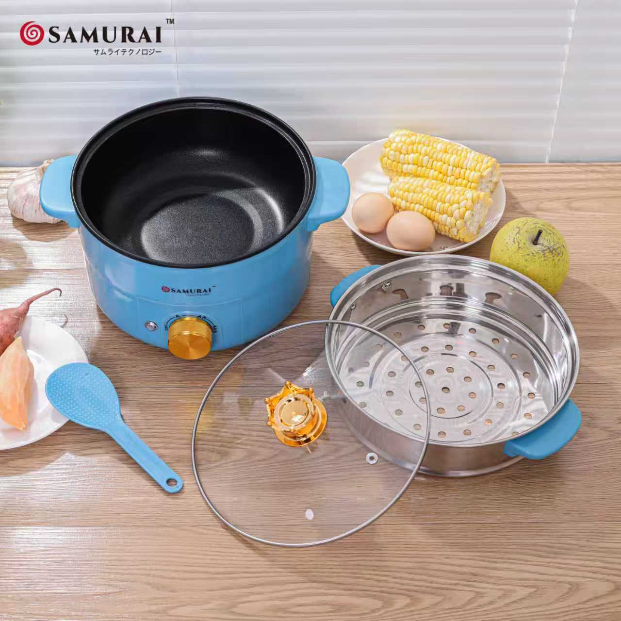 🍚 Samurai 2.8L Steel Steam Pot Rice Cooker – Elegant & Efficient Cooking Solution