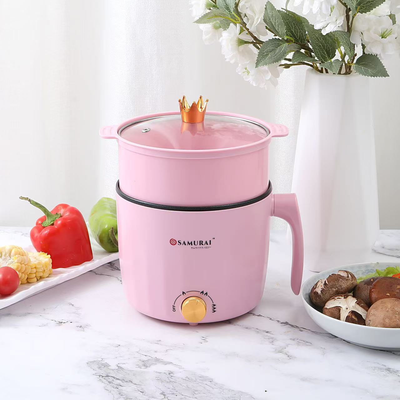 🍚 Samurai 2.8L Steel Steam Pot Rice Cooker – Elegant & Efficient Cooking Solution