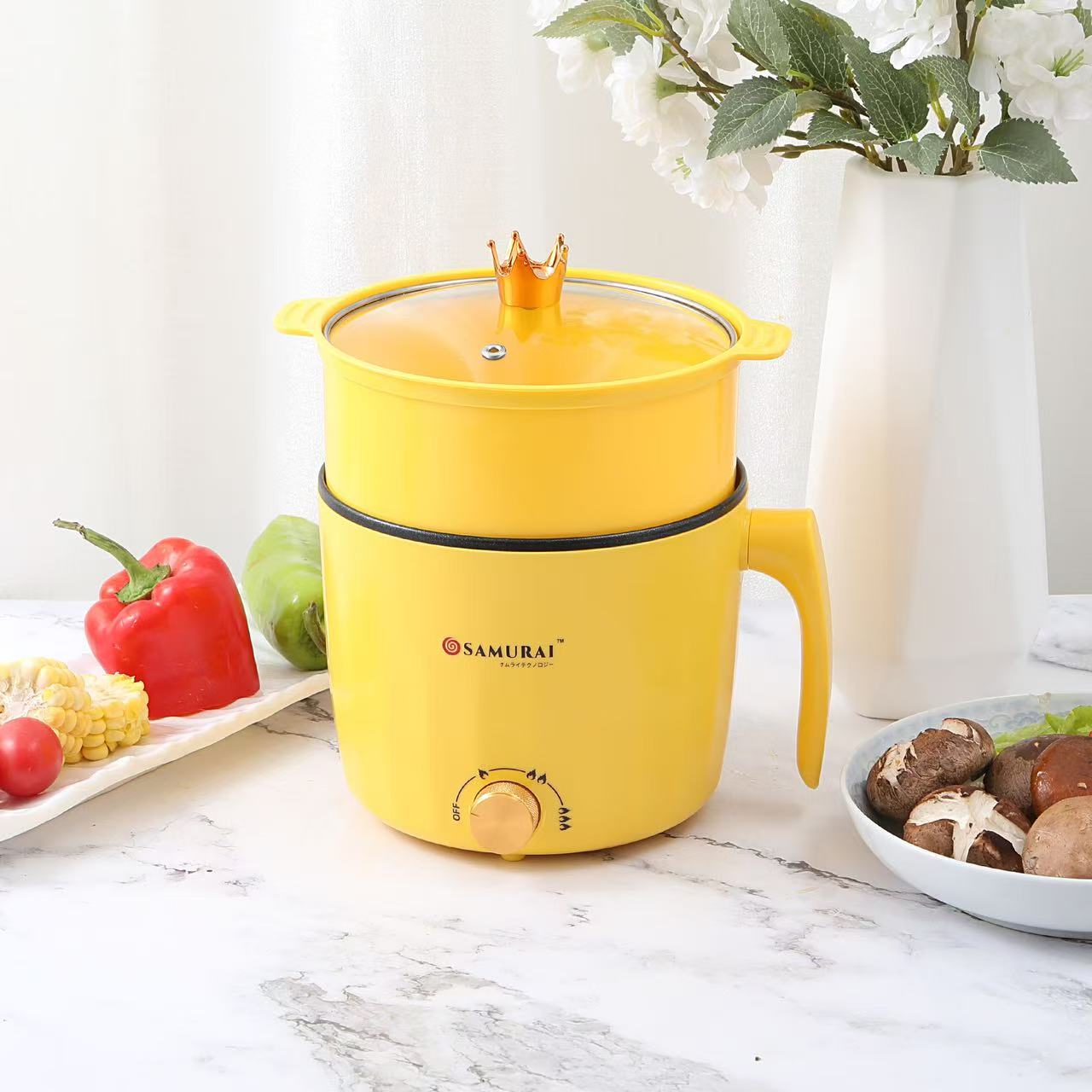 🍚 Samurai 2.8L Steel Steam Pot Rice Cooker – Elegant & Efficient Cooking Solution